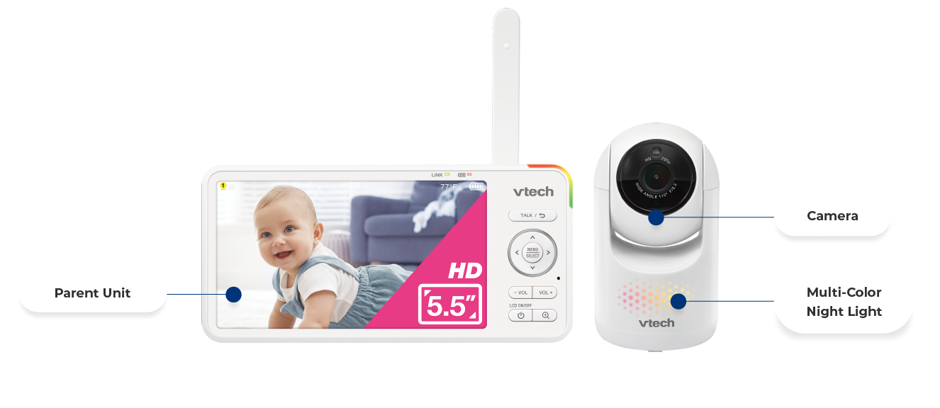 Camera, Parent Unit, Multi-Color Night Light